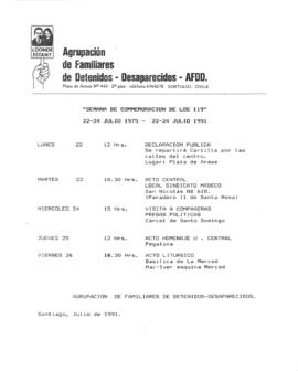 Programa de la Semana de conmemoración de los 119