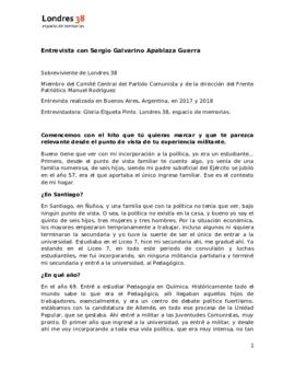 Entrevista con Galvarino Sergio Apablaza Guerra