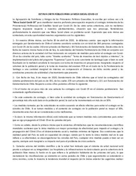 Octava carta pública a la Mesa Social COVID-19