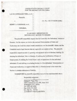 Plaintiffs opposition to defendant`s motion to dismiss