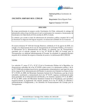 Decisión que acoge de forma parcial amparo interpuesto ante el Consejo para la Transparencia en contra de Carabineros por respuesta parcial o incompleta (Rol C2582-20)