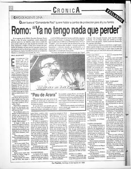 Romo: "Ya no tengo nada que perder"