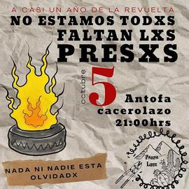 A casi un año de la revuelta, No estamos todos faltan los presos