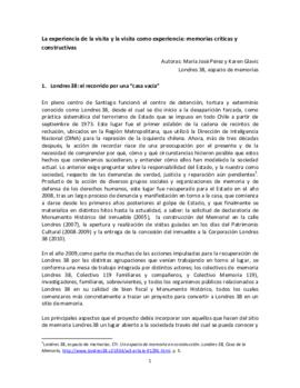 La experiencia de la visita y la visita como experiencia: memorias críticas y constructivas