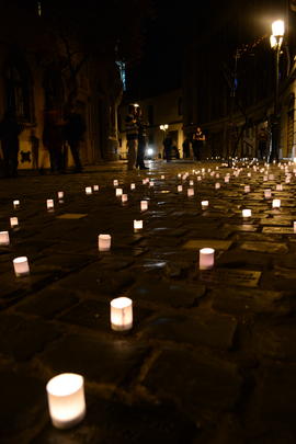 Velas en Londres 38 durante conmemoración del 11 de septiembre