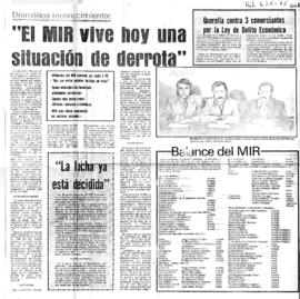 Dramático reconocimiento: El MIR vive hoy una situación de derrota