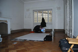 Preparación para performance de Gonzalo Rabanal